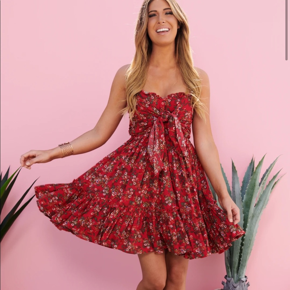 NanaMacs Boutique Red Floral Dress